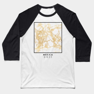 MECCA SAUDI ARABIA CITY STREET MAP ART Baseball T-Shirt